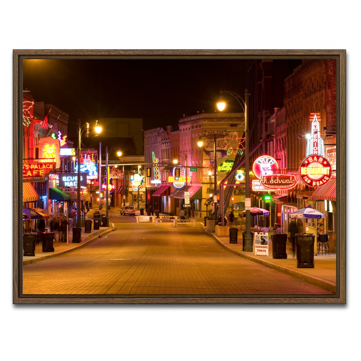 AUTO-MOCKUP WHITE | Beale Street | 1 Piece | Walnut Framed Canvas | group=4x3