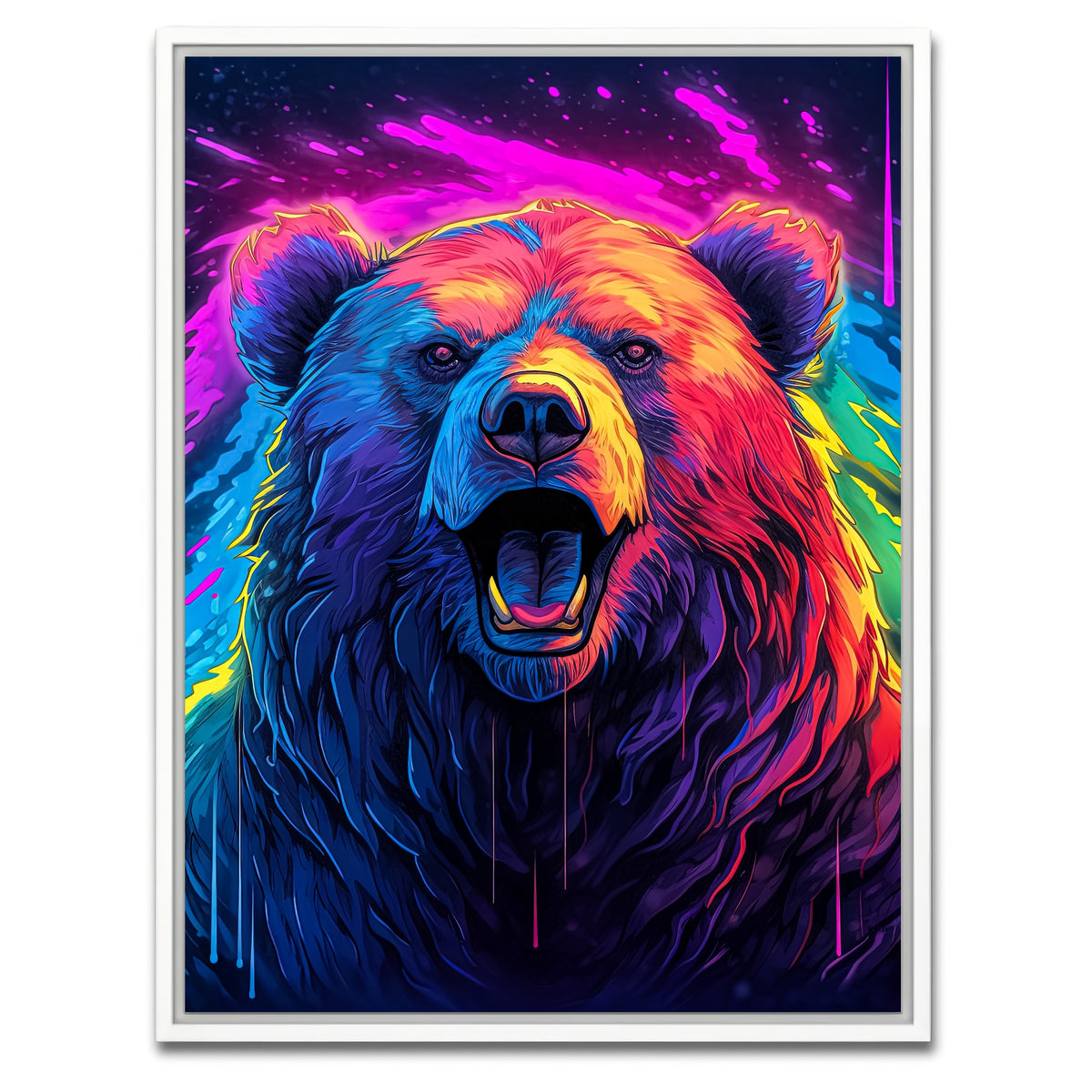 AUTO-MOCKUP WHITE | Bear Art | 1 Piece | White Framed Canvas | group=3x4