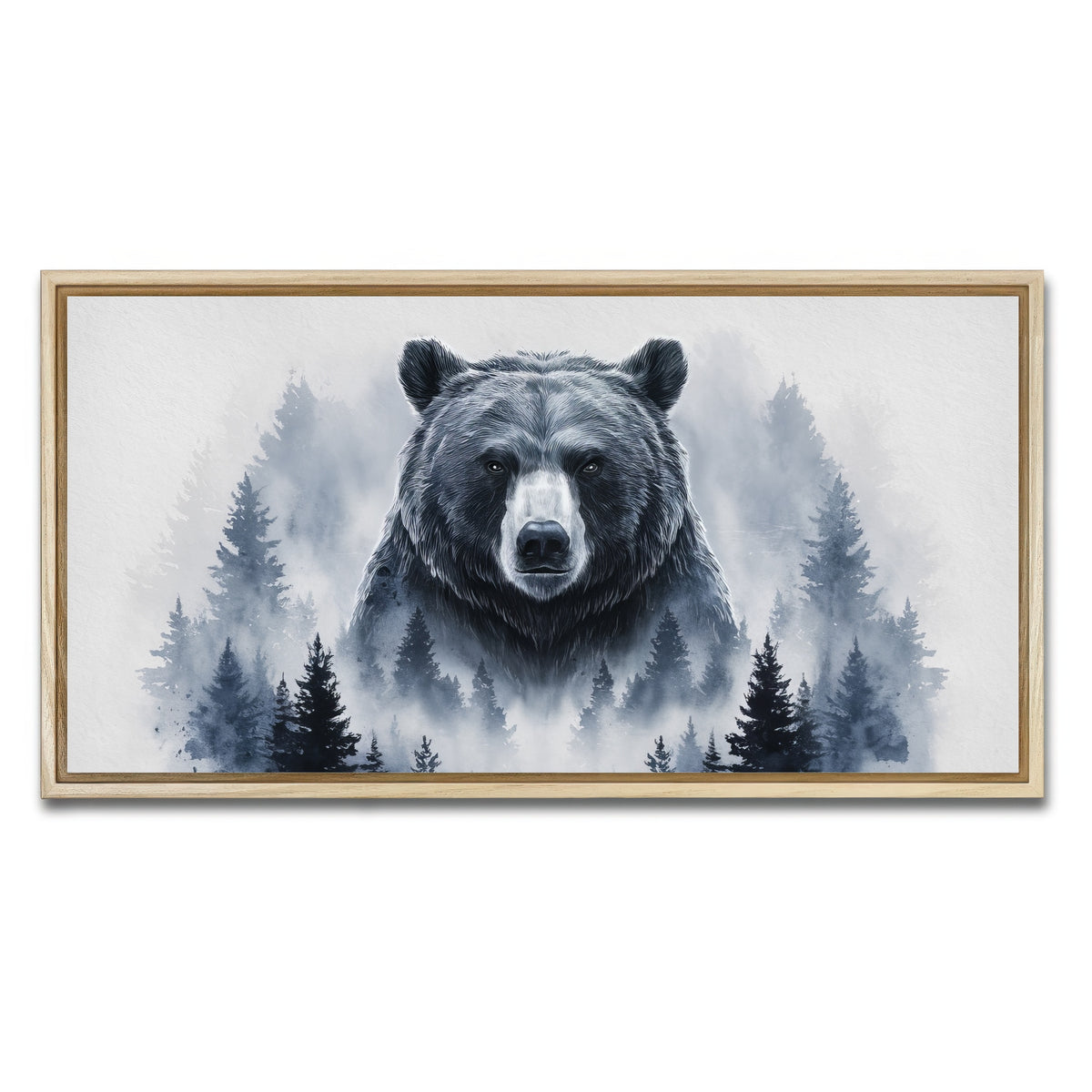AUTO-MOCKUP WHITE | Bear Forest | 1 Piece | Natural Framed Canvas | group=2x1