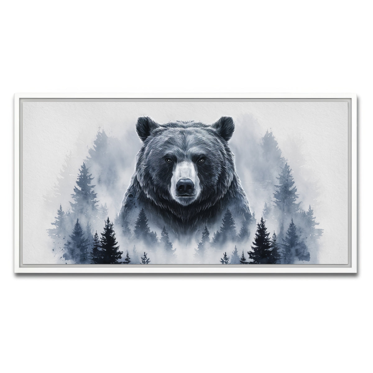 AUTO-MOCKUP WHITE | Bear Forest | 1 Piece | White Framed Canvas | group=2x1