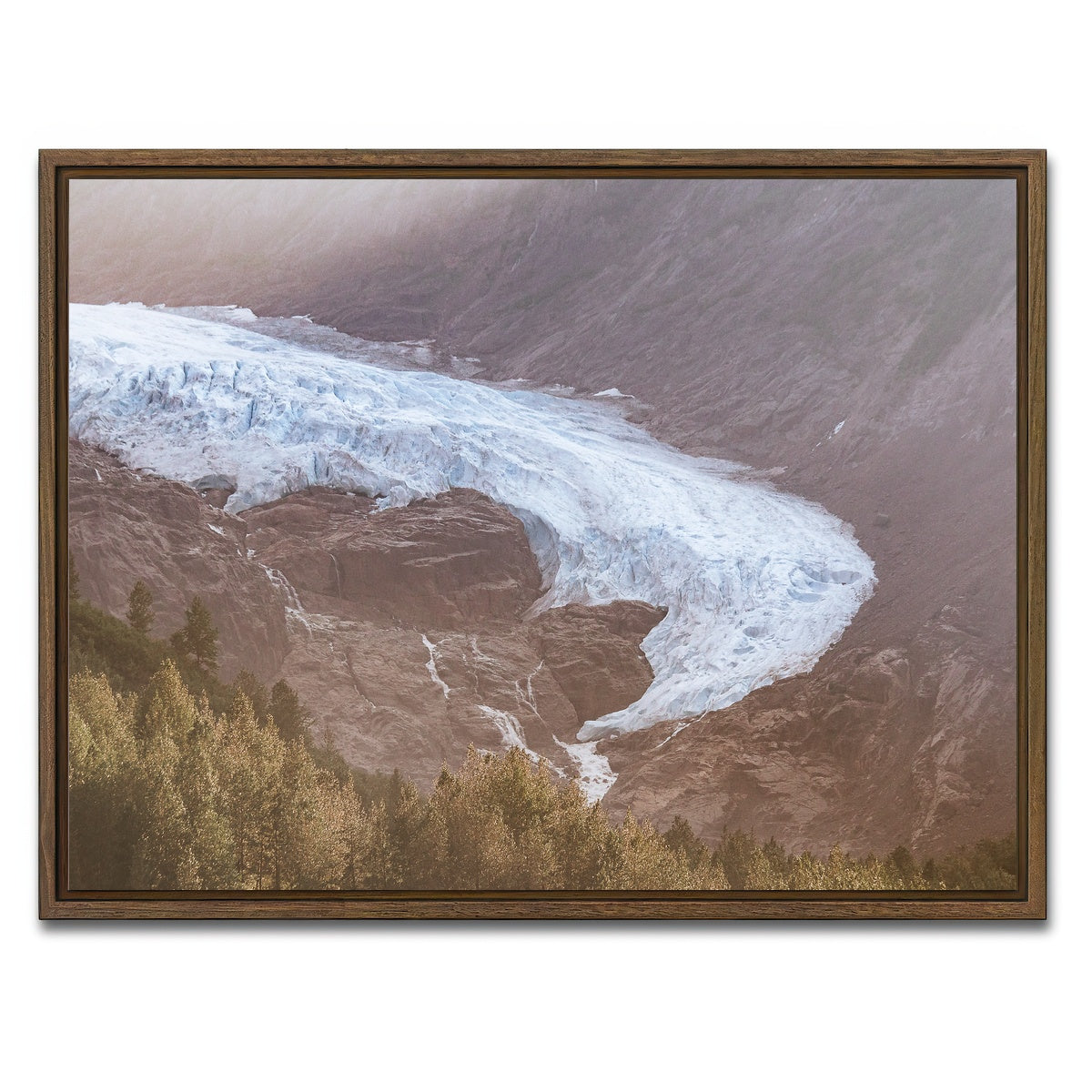 AUTO-MOCKUP WHITE | Bear Glacier | 1 Piece | Walnut Framed Canvas | group=4x3