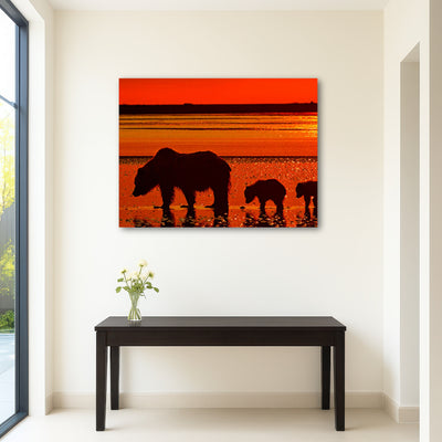 AUTO-MOCKUP ROOM | Bear & Her Cubs Wall Art