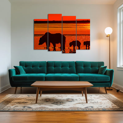 AUTO-MOCKUP ROOM | Bear & Her Cubs Wall Art