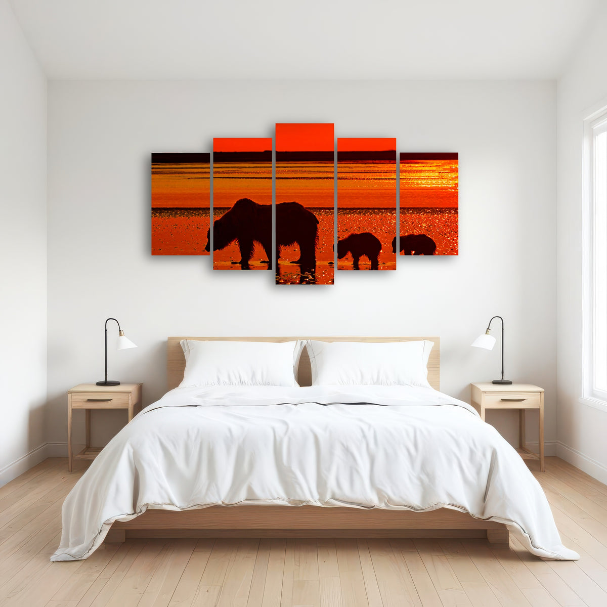 AUTO-MOCKUP ROOM | Bear & Her Cubs Wall Art