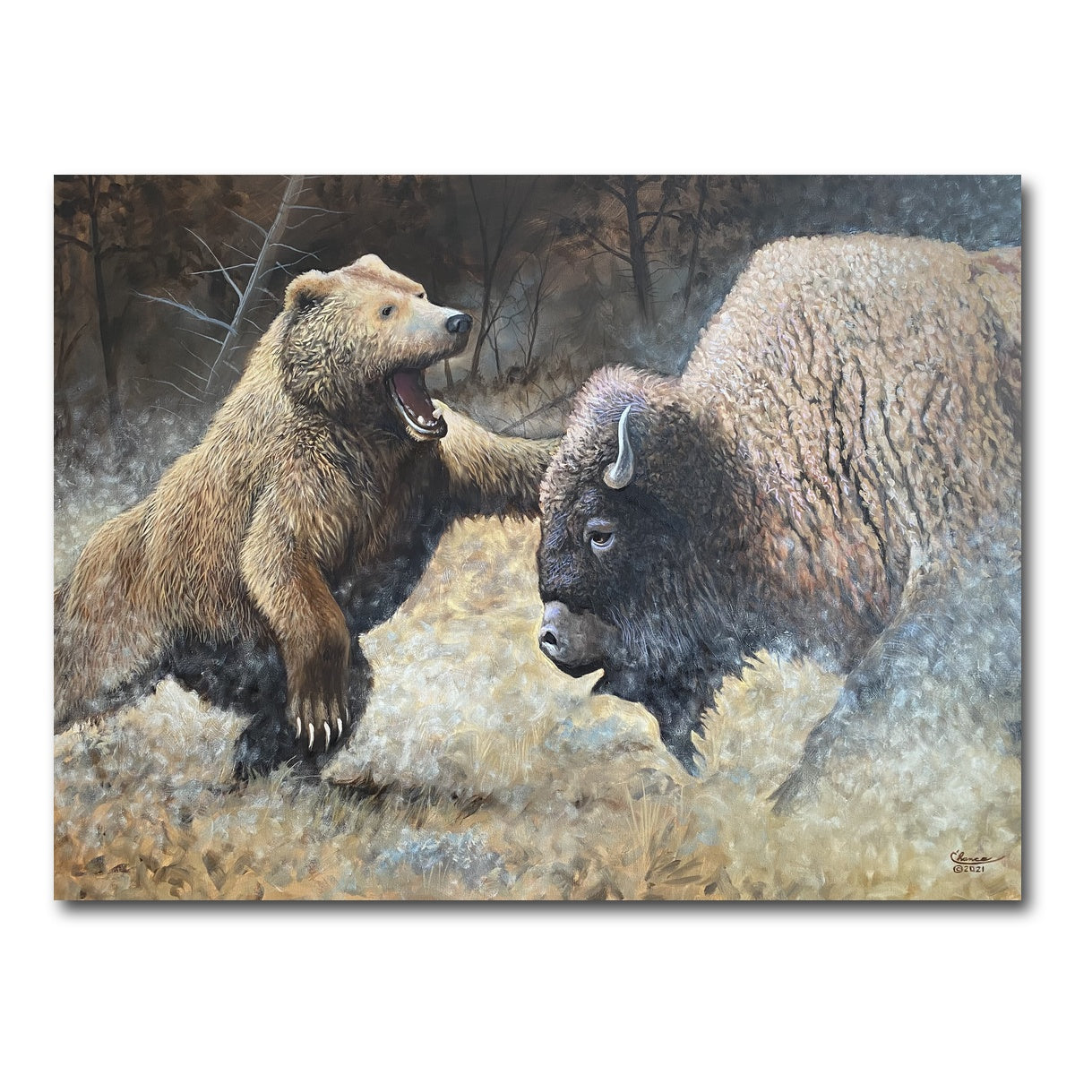 AUTO-MOCKUP WHITE | Bear and Buffalo | 1 Piece | Gallery Wrap Canvas | group=4x3