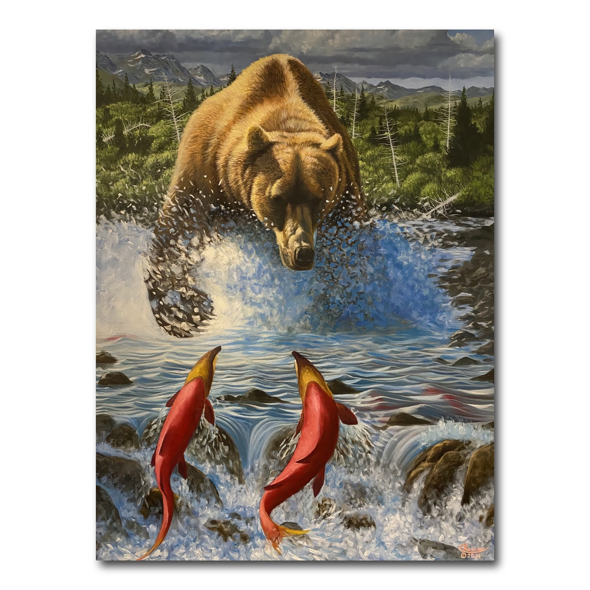 AUTO-MOCKUP WHITE | Bear on the Hunt | 1 Piece | Gallery Wrap Canvas | group=3x4