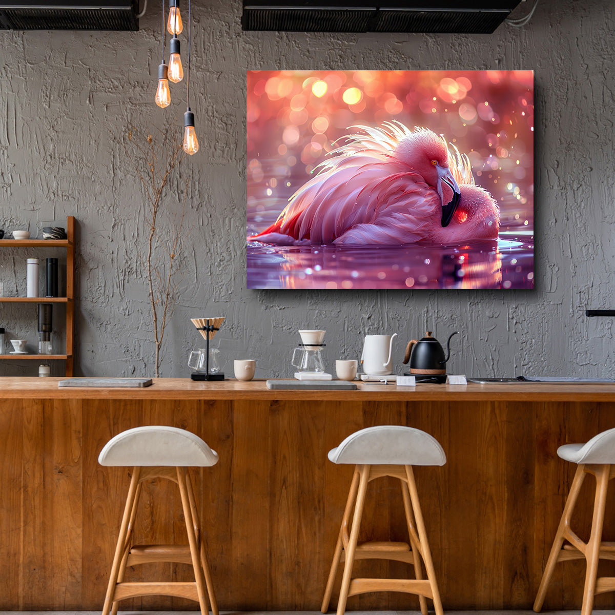 Beautiful Pink Flamingo Wall Art