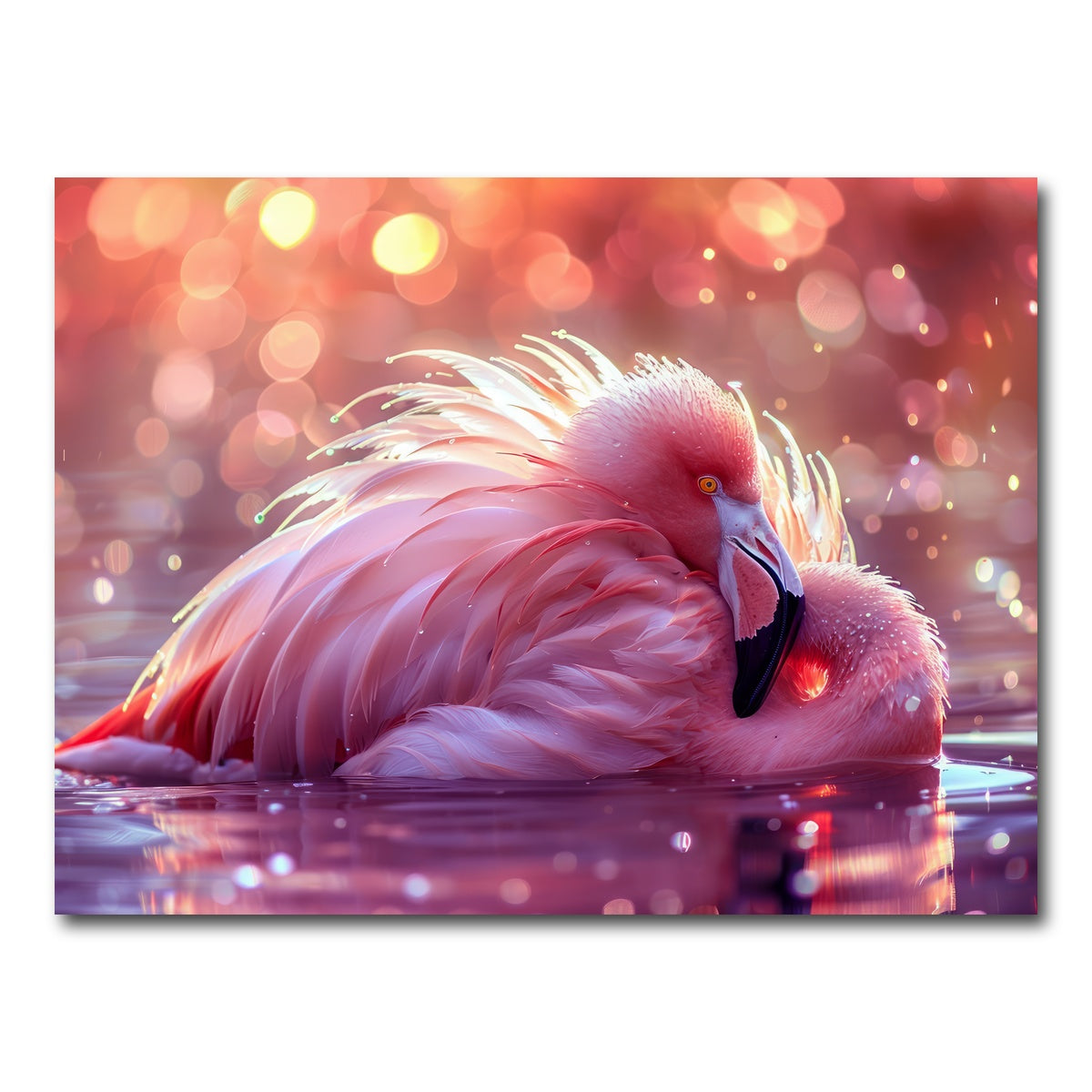 AUTO-MOCKUP WHITE | Beautiful Pink Flamingo | 1 Piece | Gallery Wrap Canvas | group=4x3
