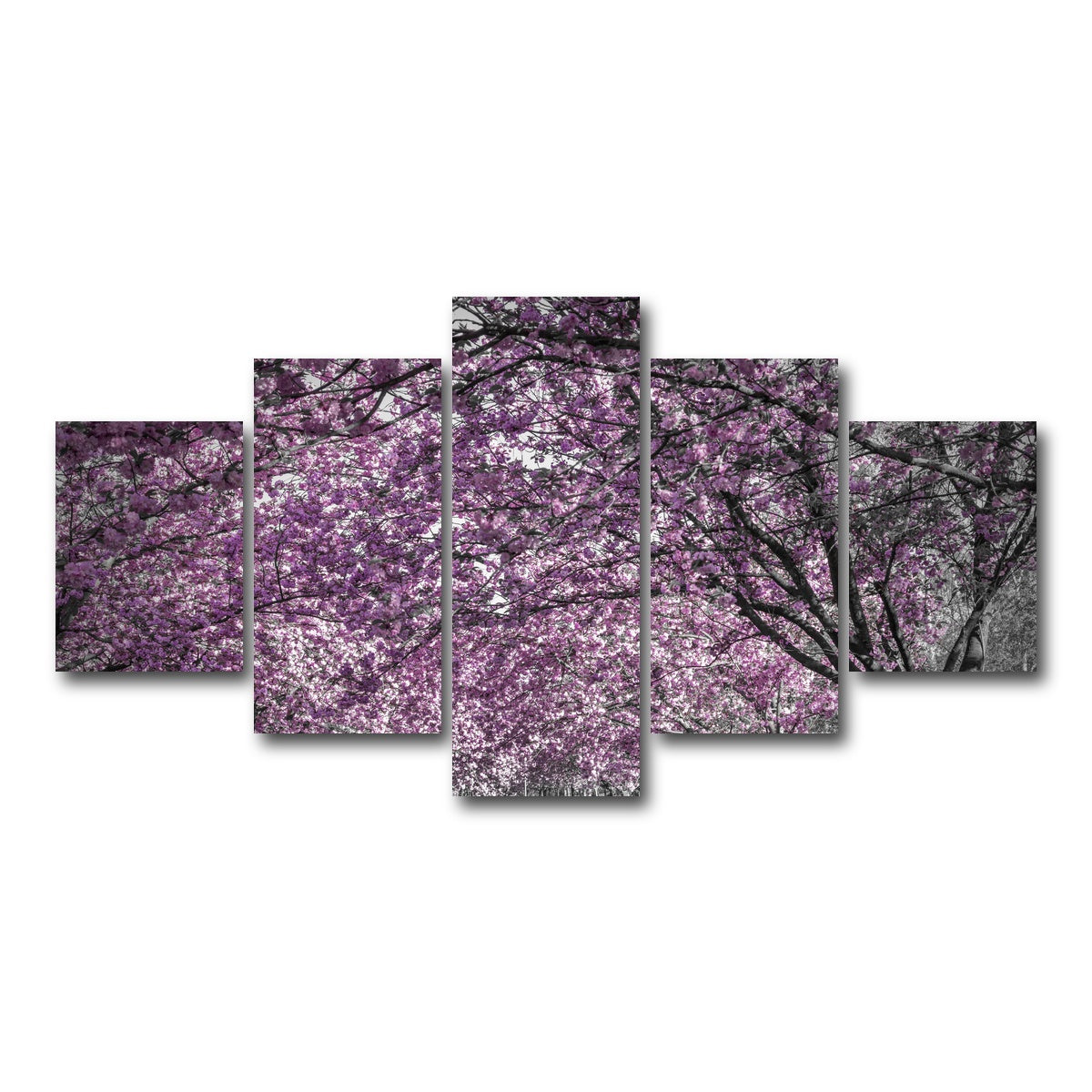 AUTO-MOCKUP WHITE | Beautiful cherry blossom alley in pink | 5 Piece | Gallery Wrap Canvas | group=5_short