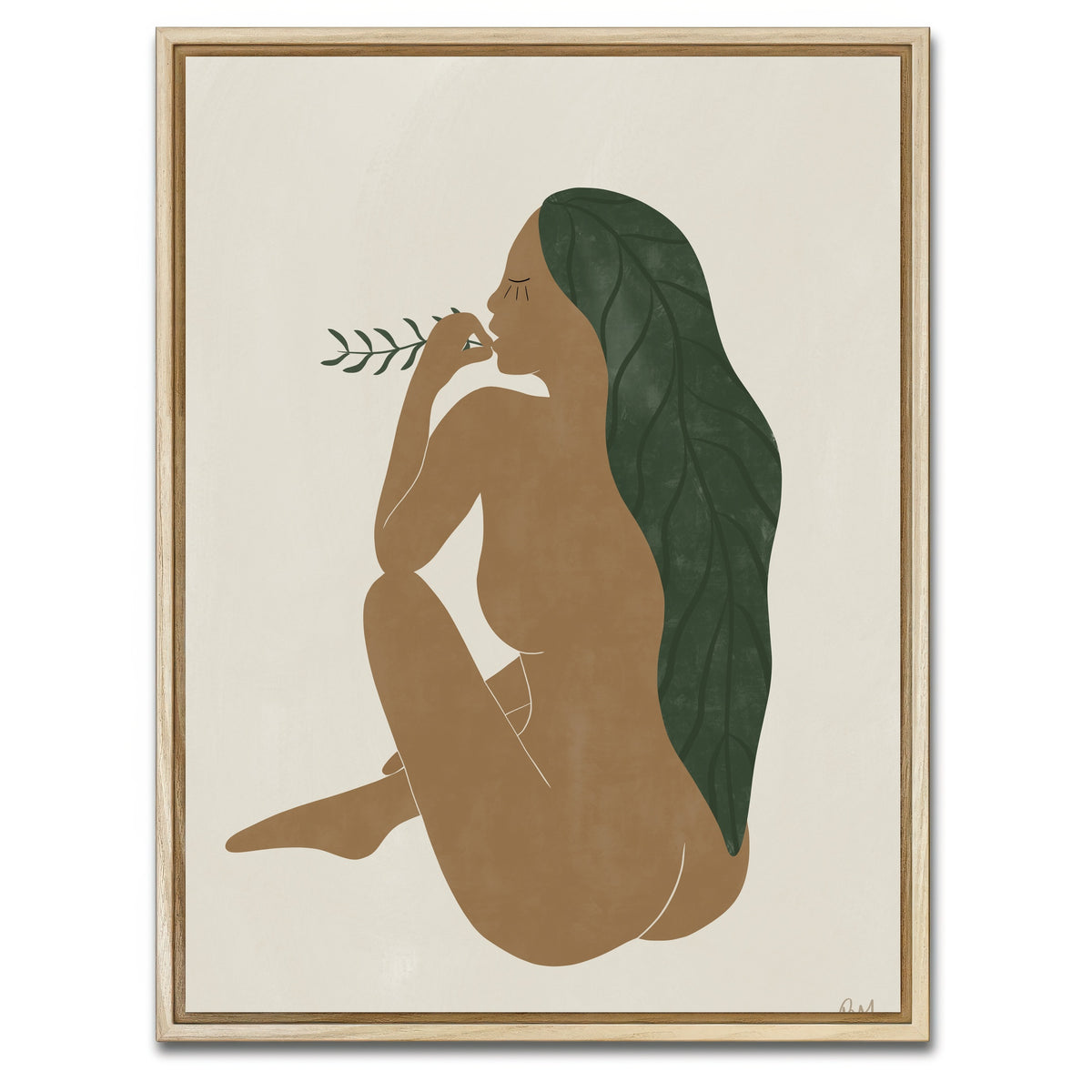 AUTO-MOCKUP WHITE | Beauty Seated | 1 Piece | Natural Framed Canvas | group=3x4