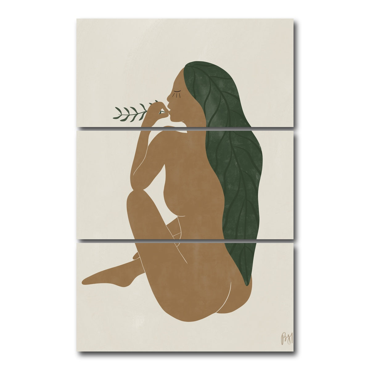 AUTO-MOCKUP WHITE | Beauty Seated | 3 Piece | Gallery Wrap Canvas | group=12x24_stacked