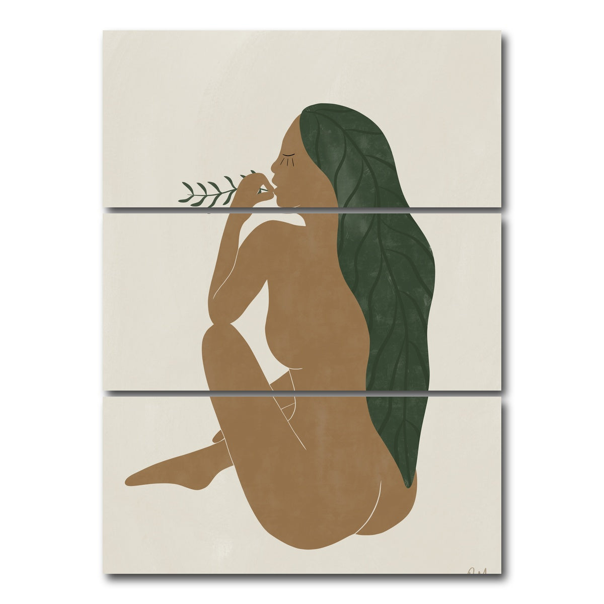 AUTO-MOCKUP WHITE | Beauty Seated | 3 Piece | Gallery Wrap Canvas | group=8x18_stacked