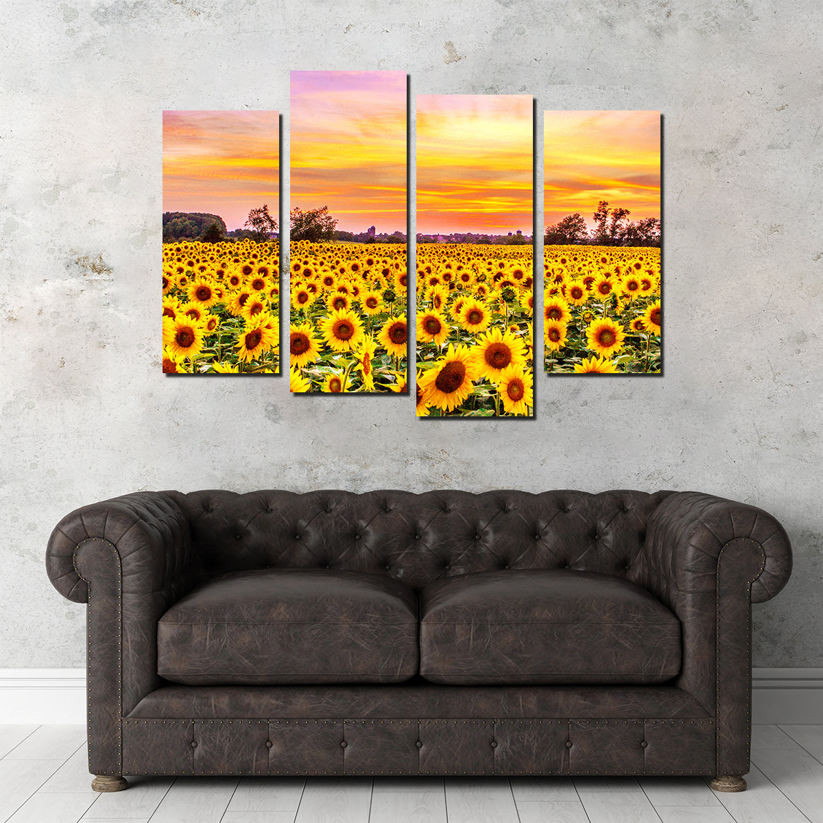 Bed of Sunflowers Wall Art