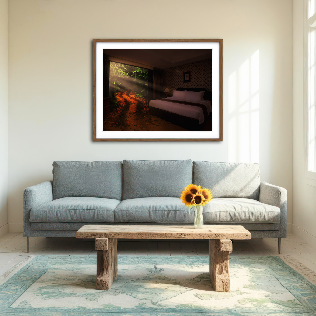 AUTO-MOCKUP ROOM | Bedroom in the Forest Wall Art