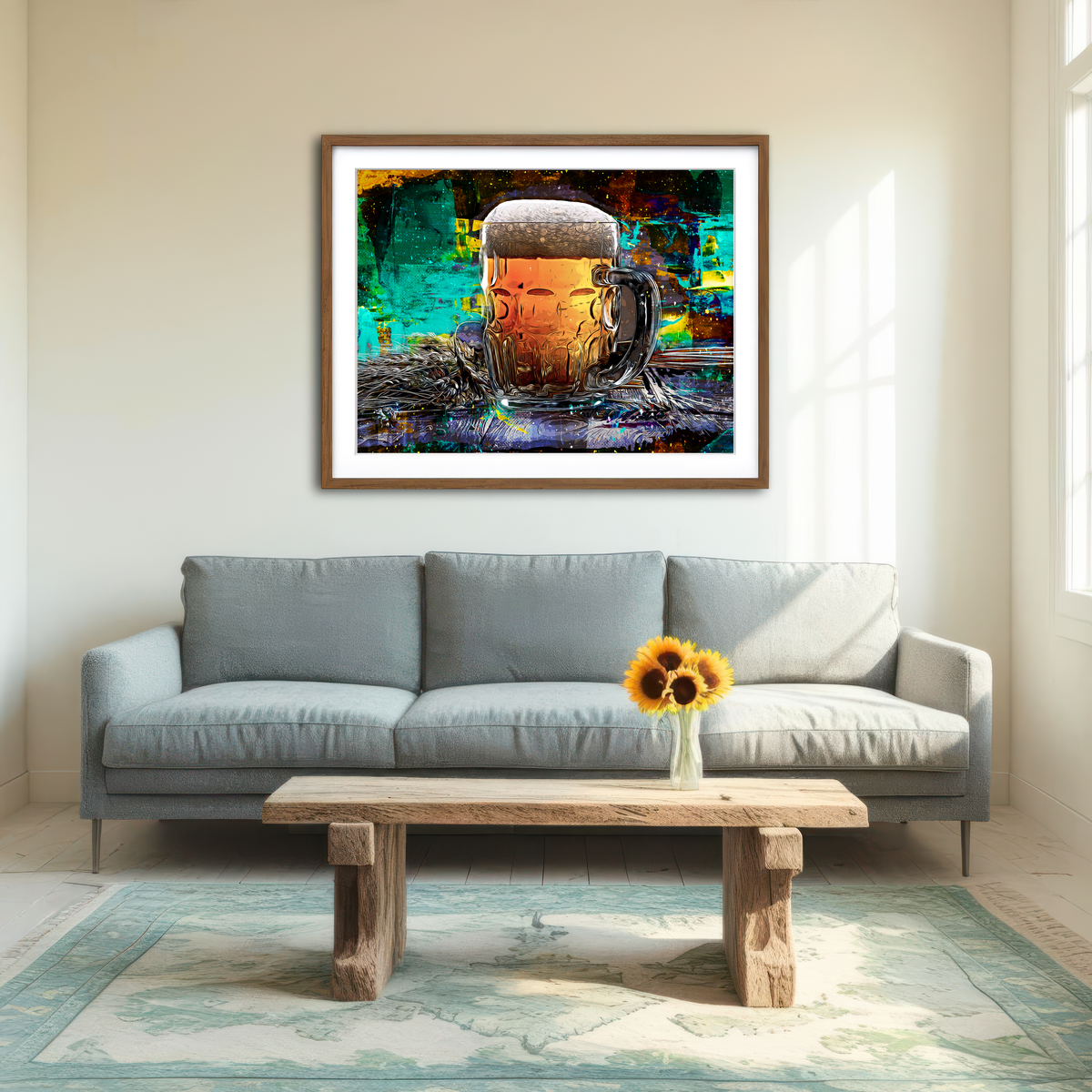 AUTO-MOCKUP ROOM | Beer Me Abstract Wall Art