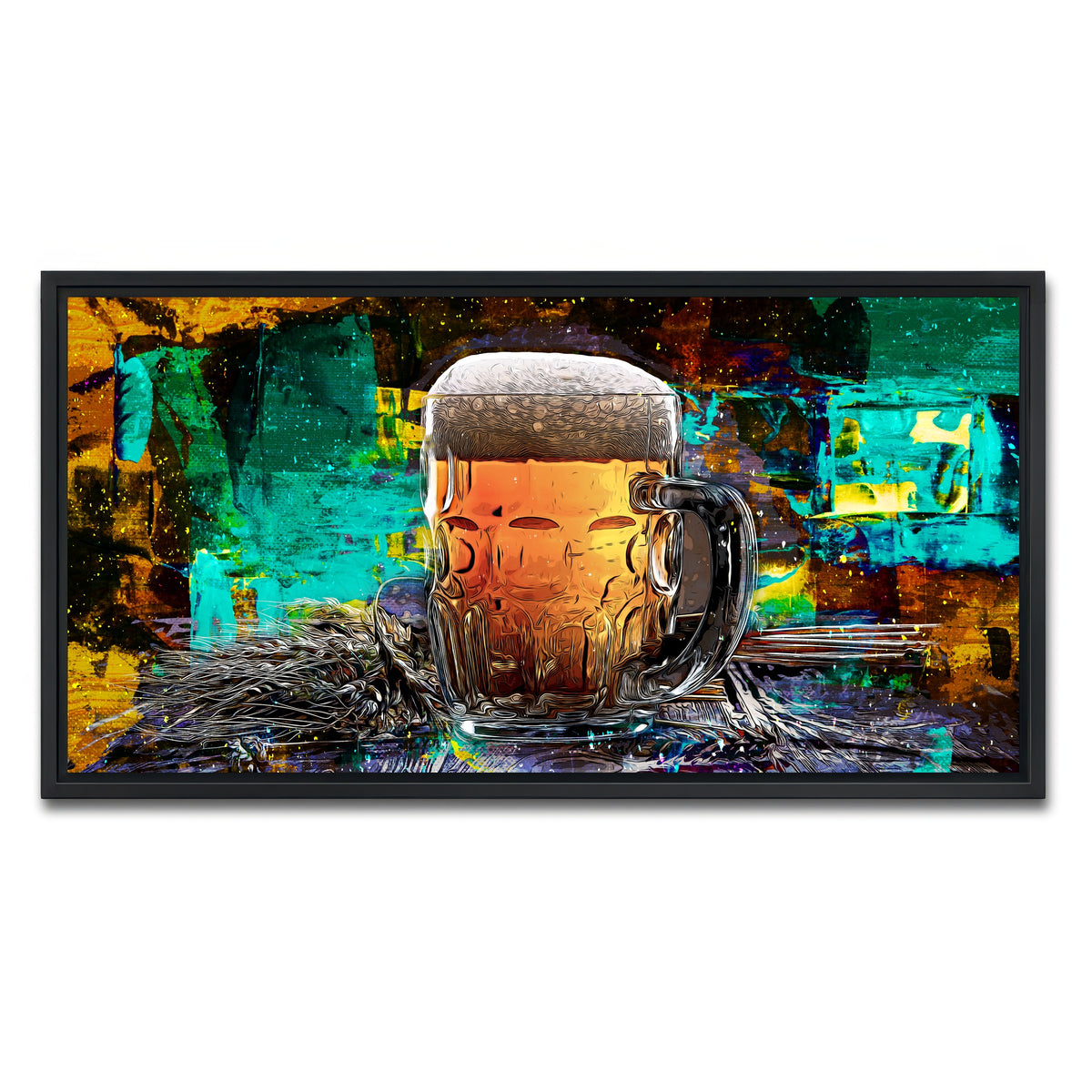 AUTO-MOCKUP WHITE | Beer Me Abstract | 1 Piece | Black Framed Canvas | group=2x1
