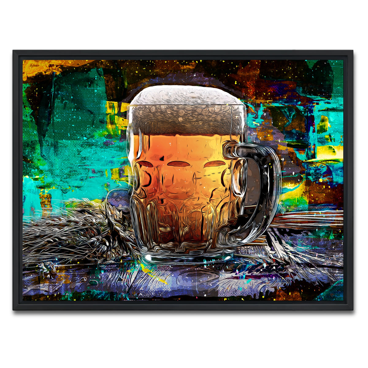 AUTO-MOCKUP WHITE | Beer Me Abstract | 1 Piece | Black Framed Canvas | group=4x3