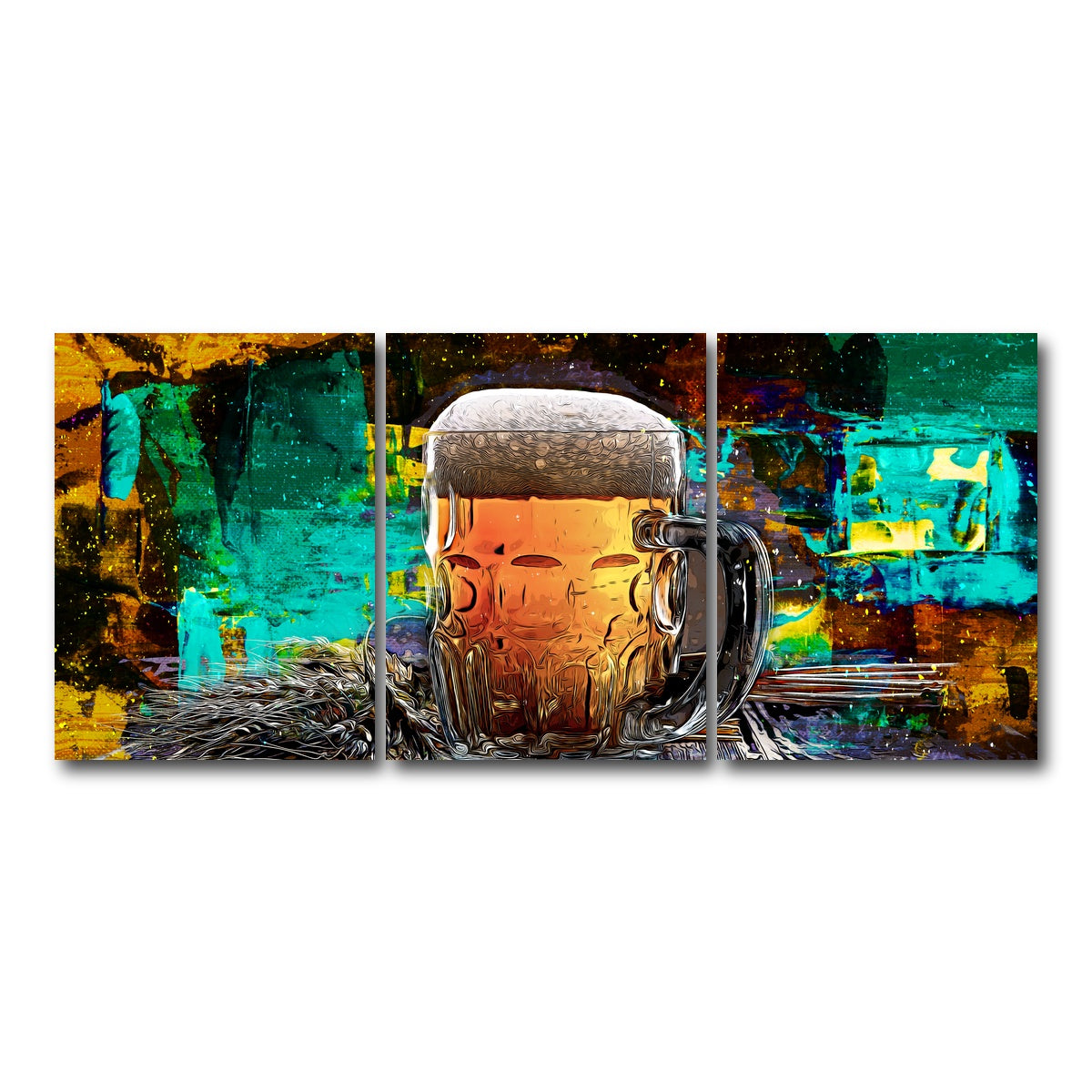 AUTO-MOCKUP WHITE | Beer Me Abstract | 3 Piece | Gallery Wrap Canvas | group=18x24
