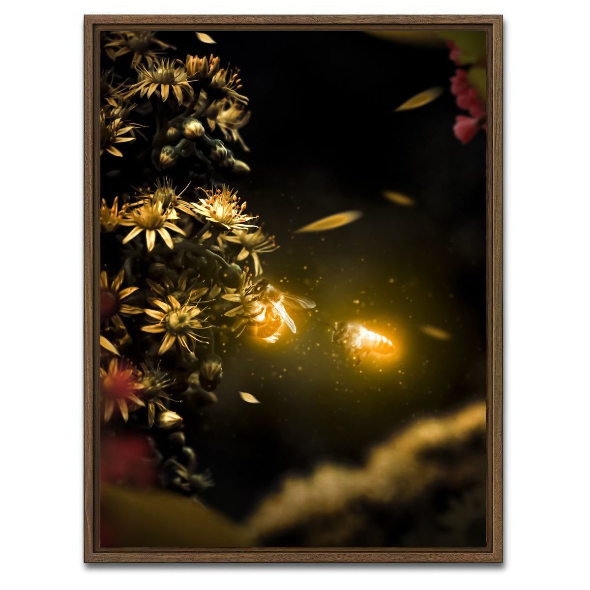 AUTO-MOCKUP WHITE | Bees | 1 Piece | Walnut Framed Canvas | group=3x4