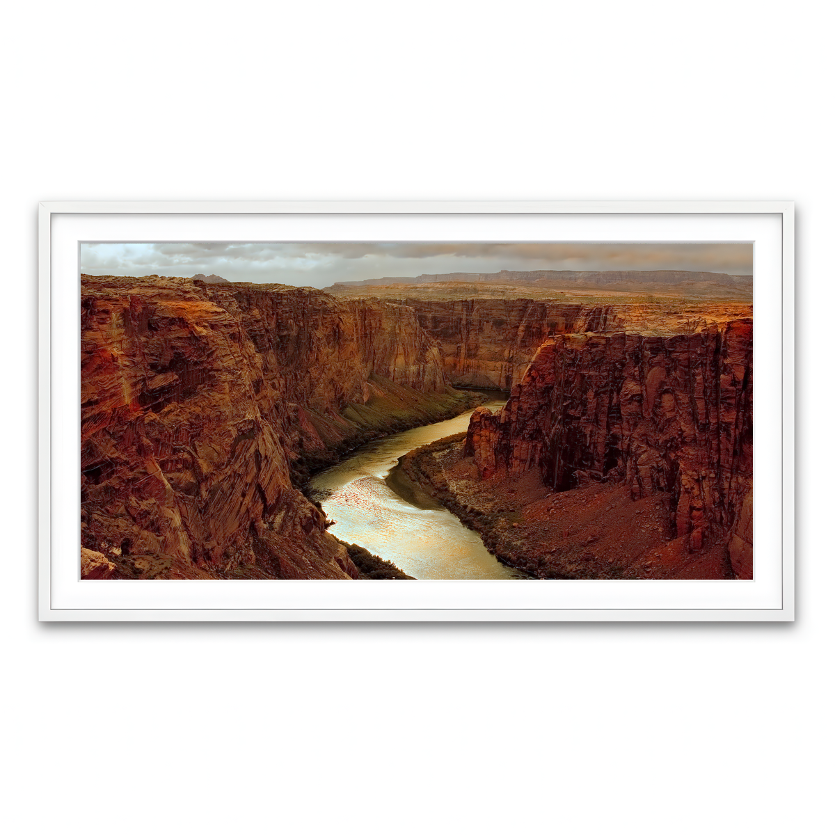 Framed Print 2x1 White