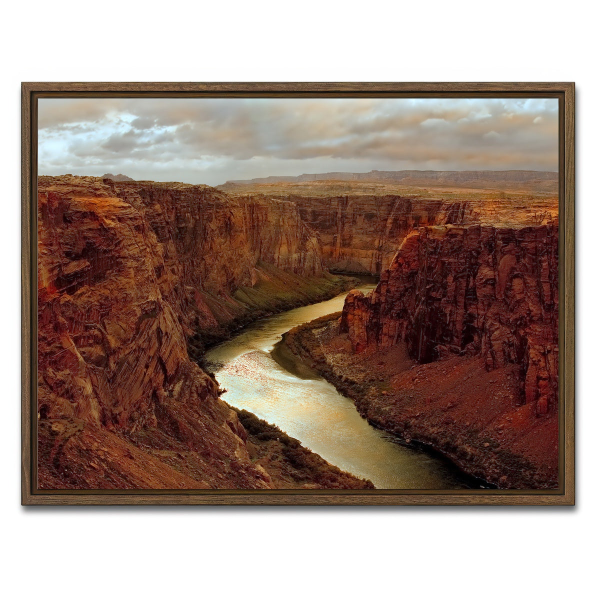AUTO-MOCKUP WHITE | Beginning of the Grand Canyon | 1 Piece | Walnut Framed Canvas | group=4x3