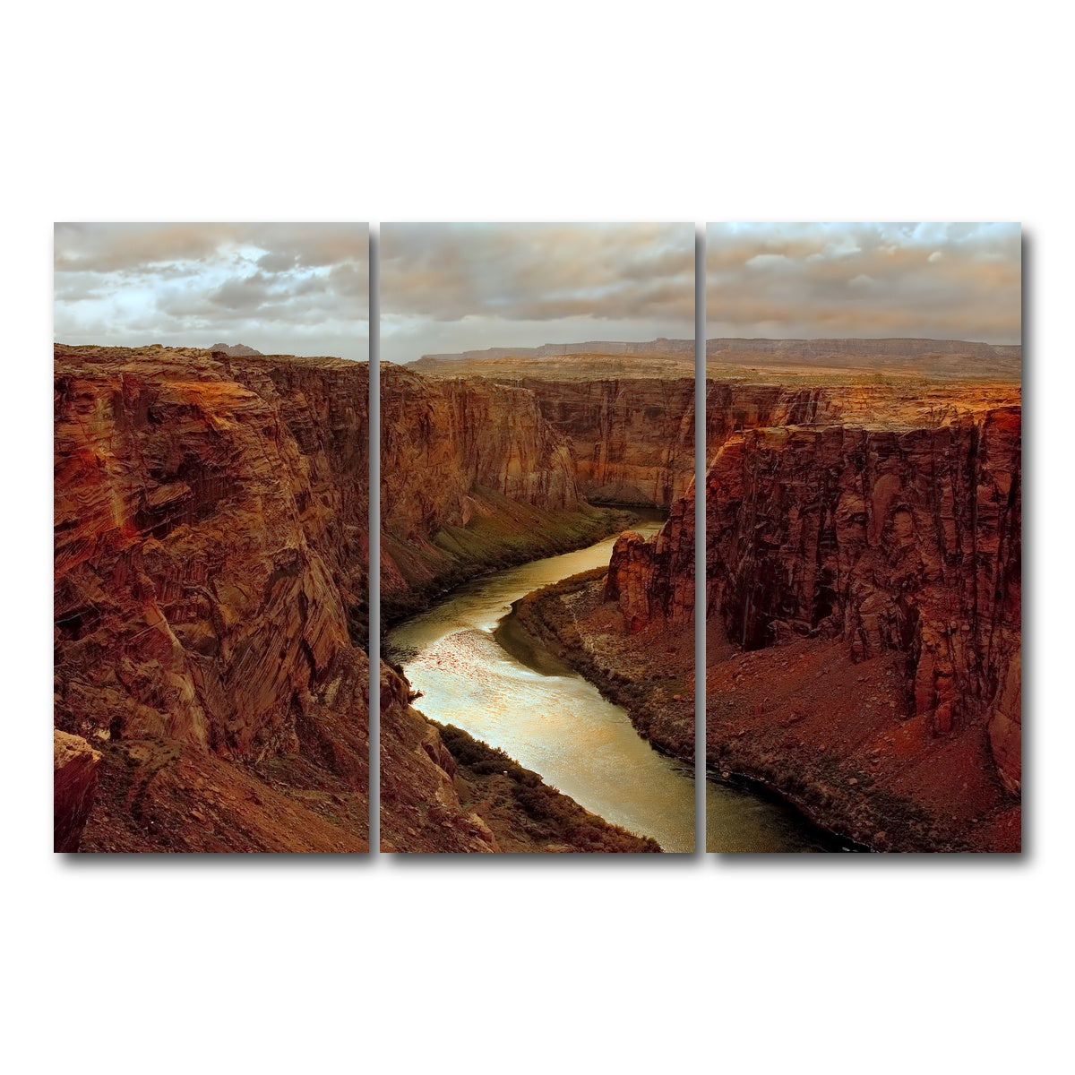 AUTO-MOCKUP WHITE | Beginning of the Grand Canyon | 3 Piece | Gallery Wrap Canvas | group=12x24