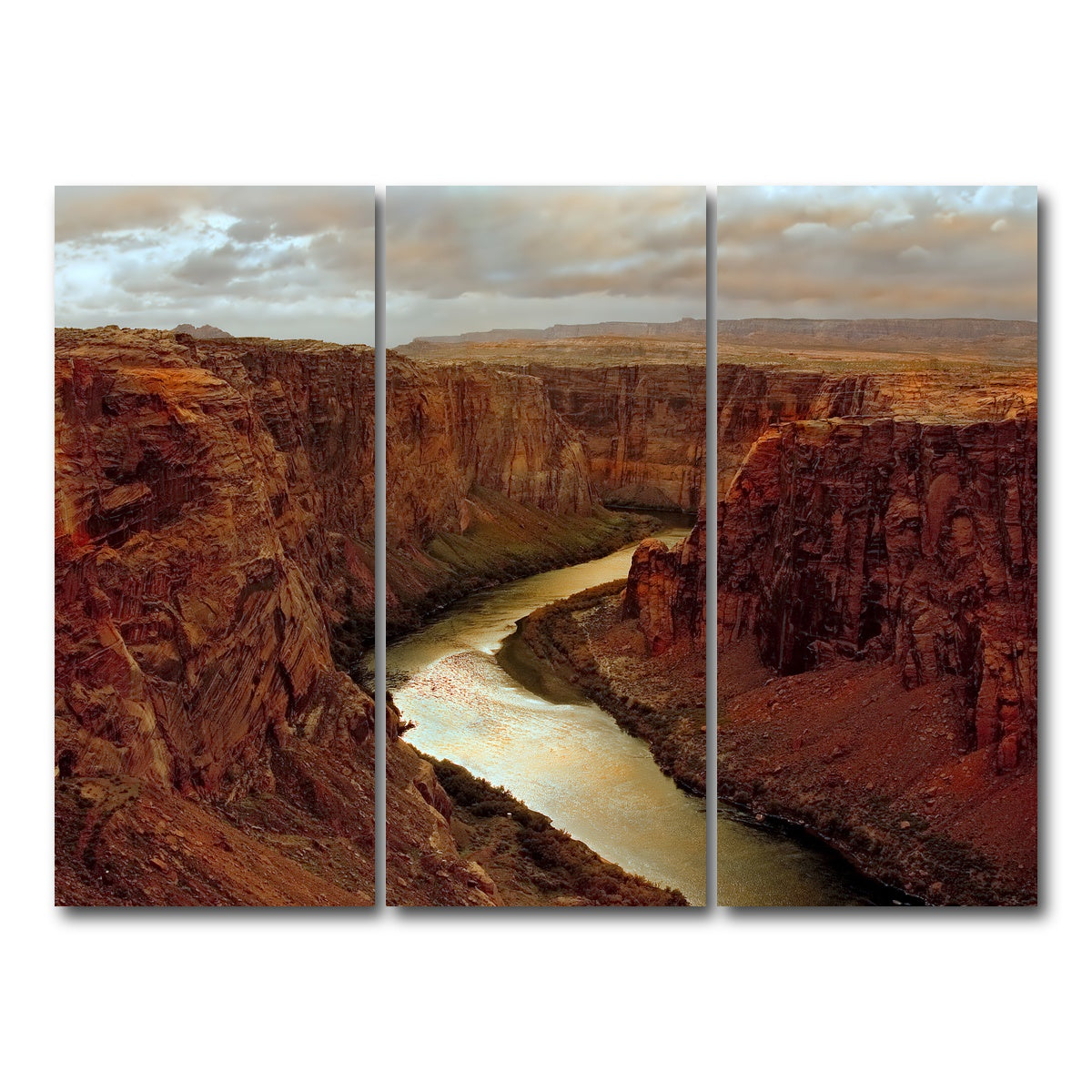 AUTO-MOCKUP WHITE | Beginning of the Grand Canyon | 3 Piece | Gallery Wrap Canvas | group=8x18