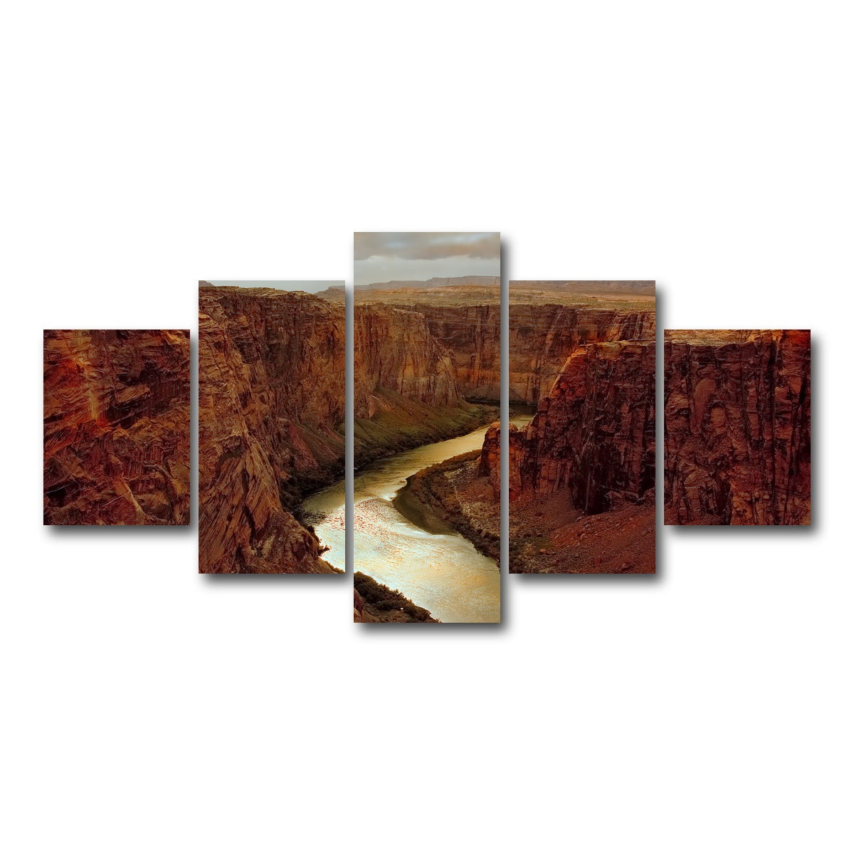 AUTO-MOCKUP WHITE | Beginning of the Grand Canyon | 5 Piece | Gallery Wrap Canvas | group=5_short