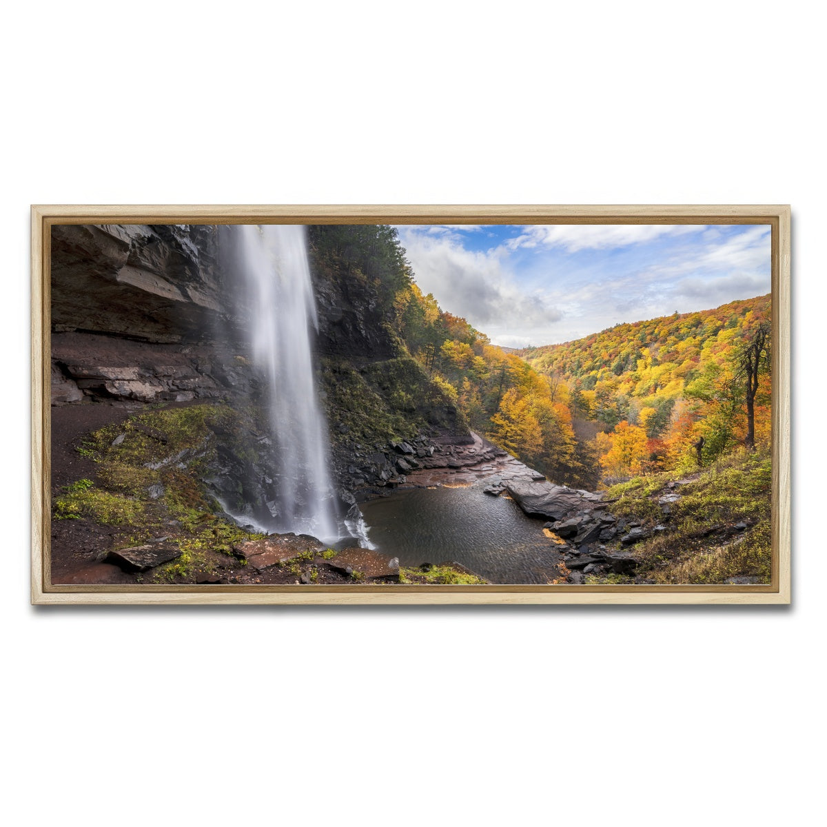 AUTO-MOCKUP WHITE | Behind the Falls | 1 Piece | Natural Framed Canvas | group=2x1