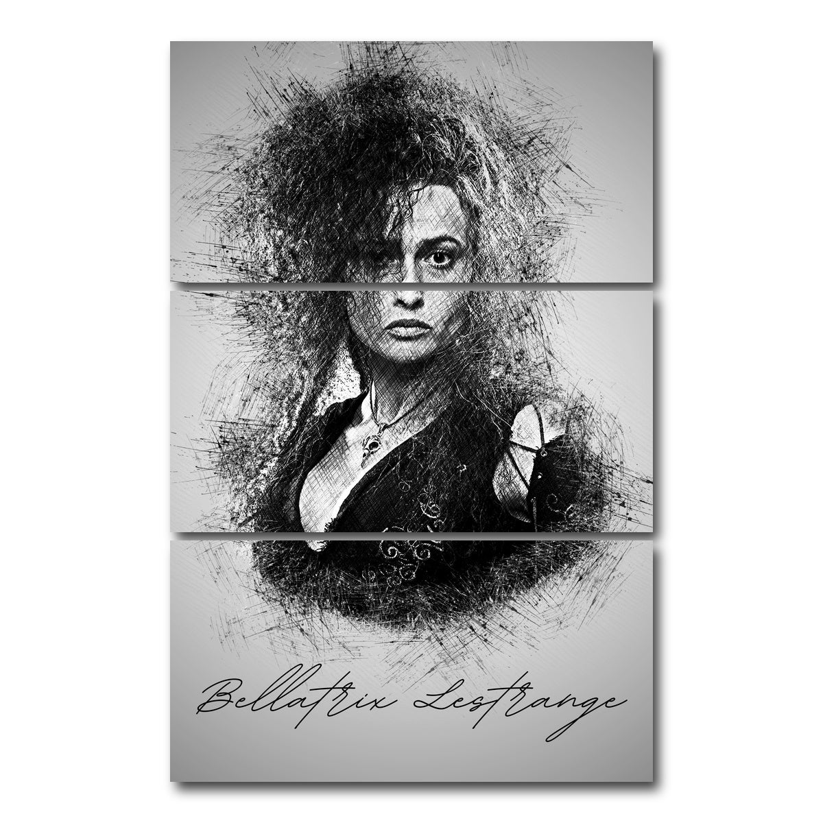 AUTO-MOCKUP WHITE | Bellatrix Lestrange | 3 Piece | Gallery Wrap Canvas | group=12x24_stacked