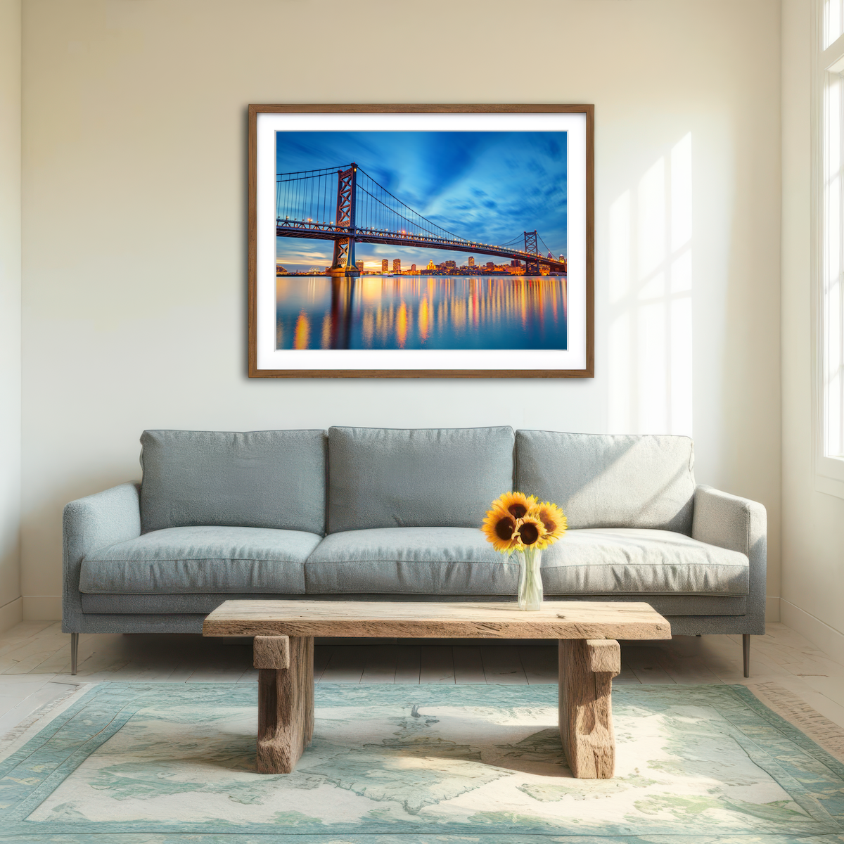 AUTO-MOCKUP ROOM | Ben Franklin Bridge Wall Art