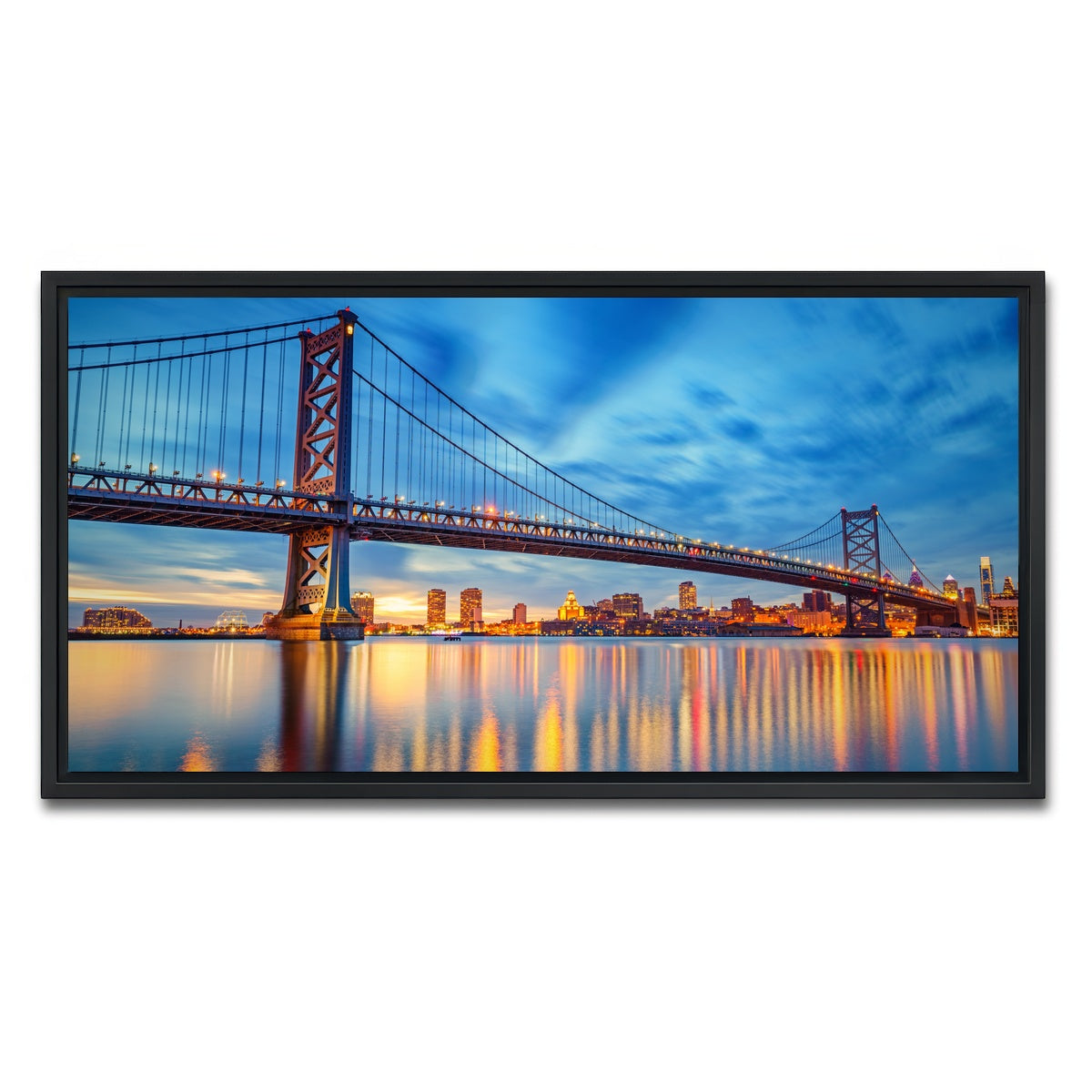 AUTO-MOCKUP WHITE | Ben Franklin Bridge | 1 Piece | Black Framed Canvas | group=2x1