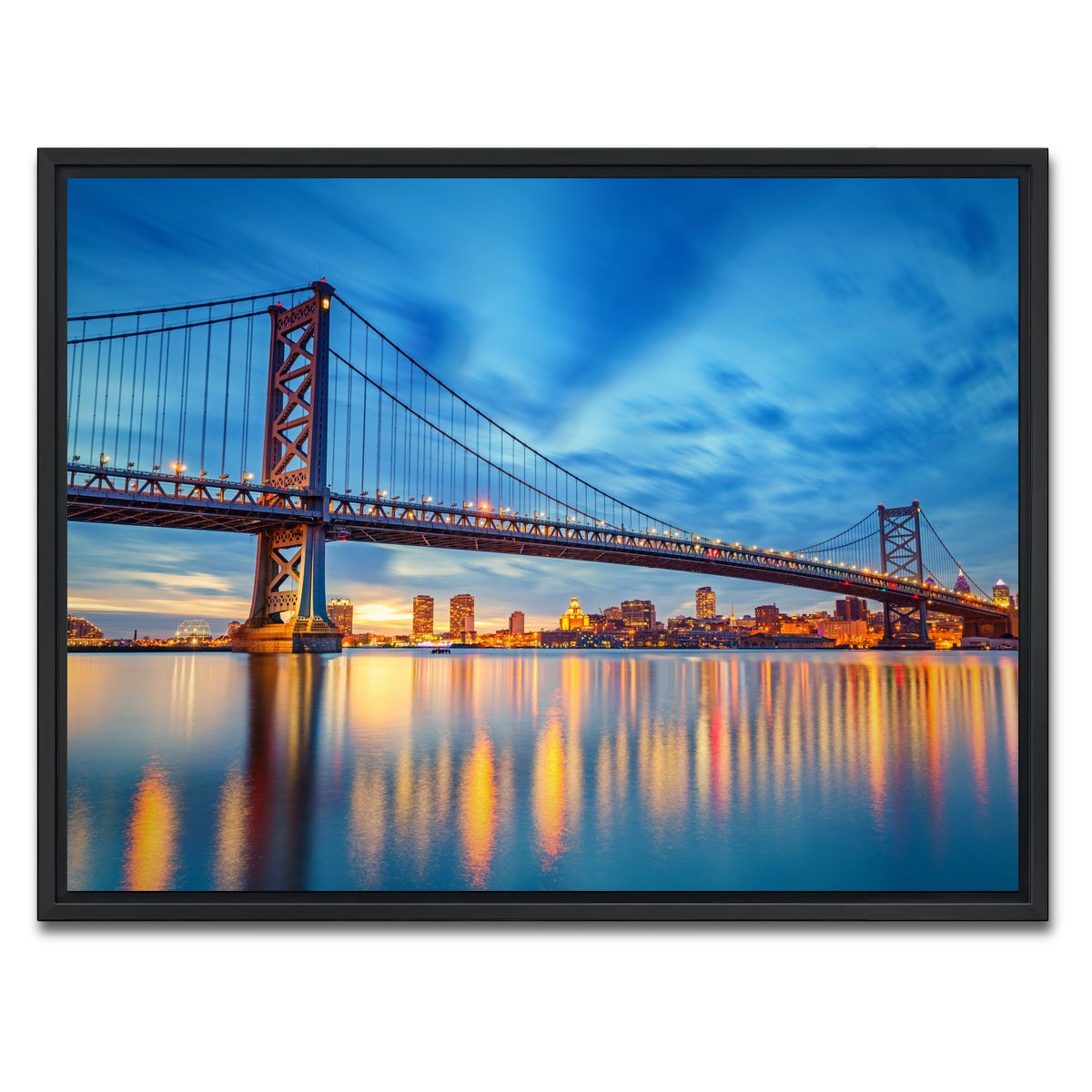 AUTO-MOCKUP WHITE | Ben Franklin Bridge | 1 Piece | Black Framed Canvas | group=4x3