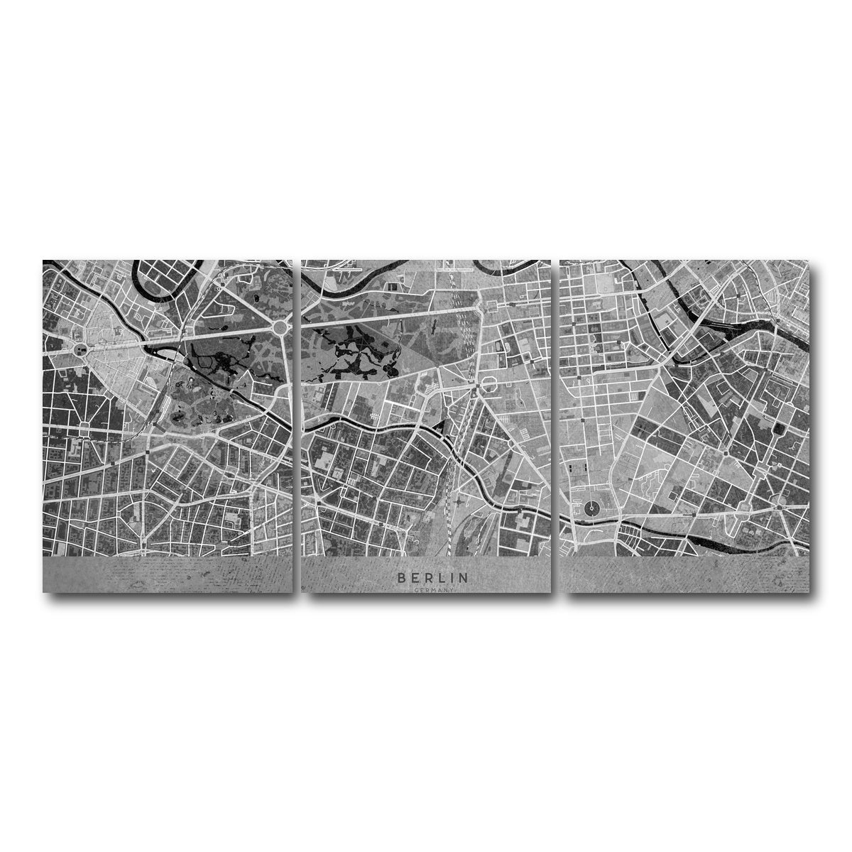 AUTO-MOCKUP WHITE | Berlin Map 2 | 3 Piece | Gallery Wrap Canvas | group=18x24