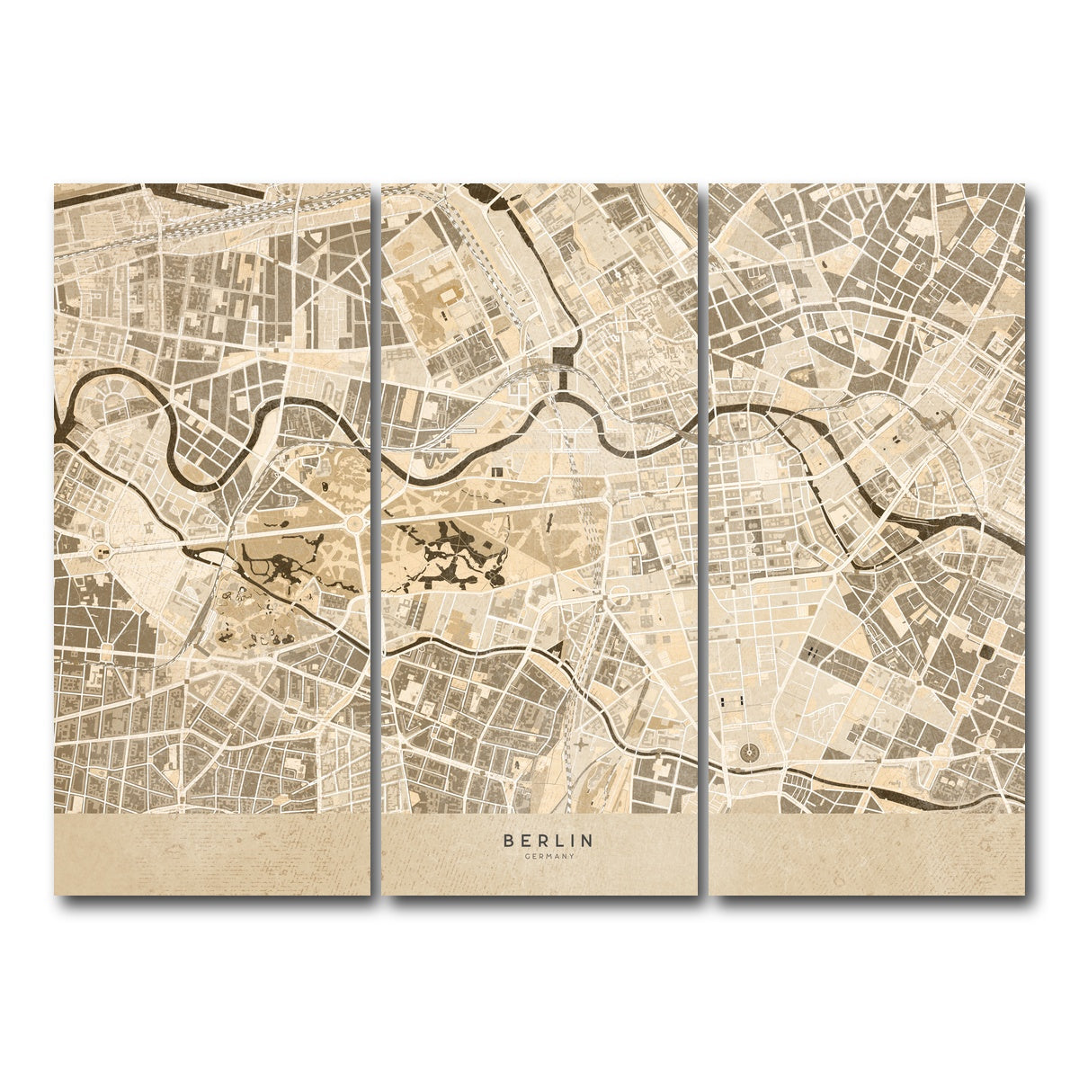 AUTO-MOCKUP WHITE | Berlin Map | 3 Piece | Gallery Wrap Canvas | group=8x18