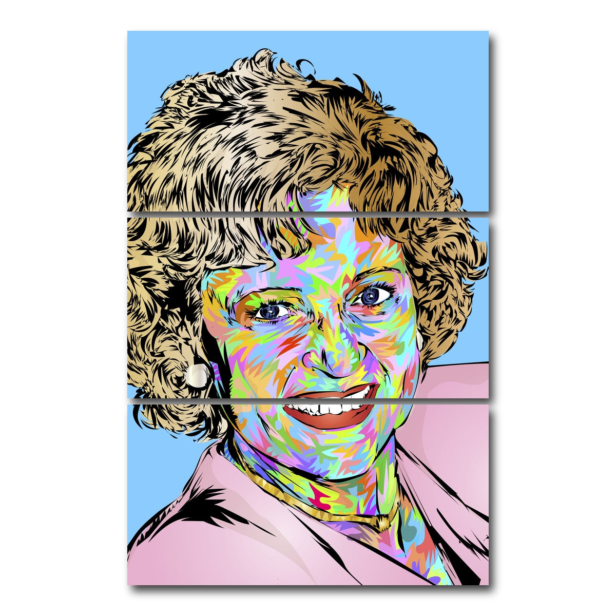 AUTO-MOCKUP WHITE | Betty White | 3 Piece | Gallery Wrap Canvas | group=12x24_stacked