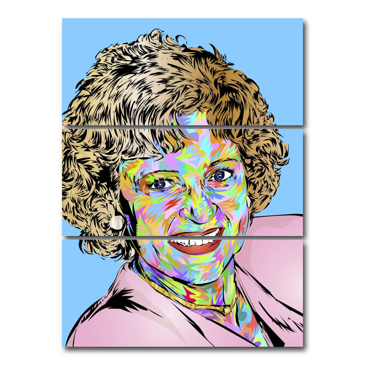 AUTO-MOCKUP WHITE | Betty White | 3 Piece | Gallery Wrap Canvas | group=8x18_stacked