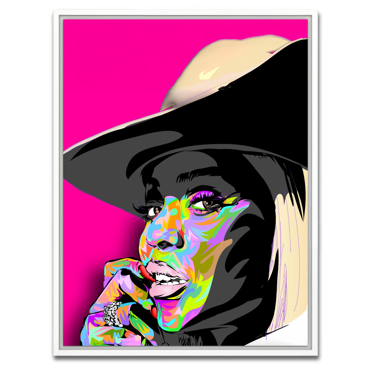 AUTO-MOCKUP WHITE | Beyonce Cowboy | 1 Piece | White Framed Canvas | group=3x4