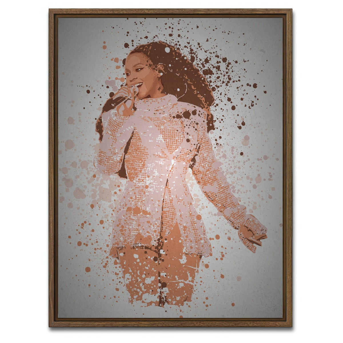 AUTO-MOCKUP WHITE | Beyonce Queen | 1 Piece | Walnut Framed Canvas | group=3x4