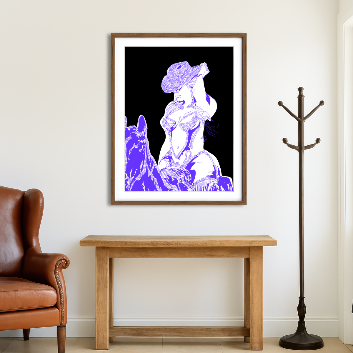 AUTO-MOCKUP ROOM | Beyonce on Glitter Horse Wall Art