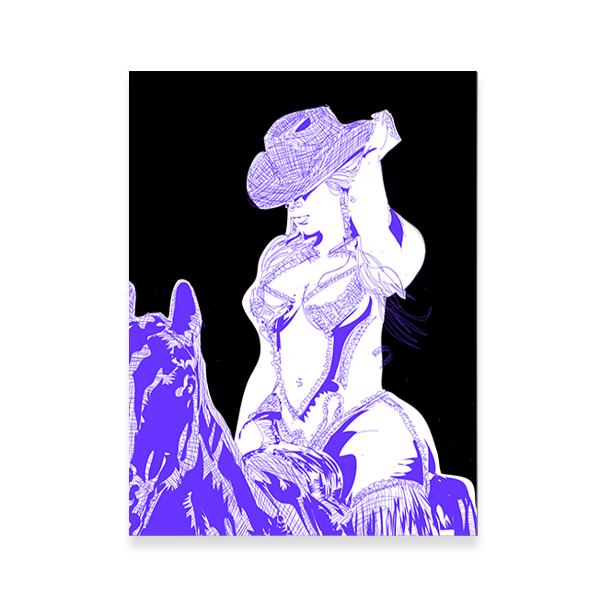 Beyonce on Glitter Horse Wall Art