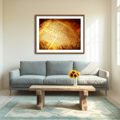 AUTO-MOCKUP ROOM | Bible showing The Revelation Wall Art
