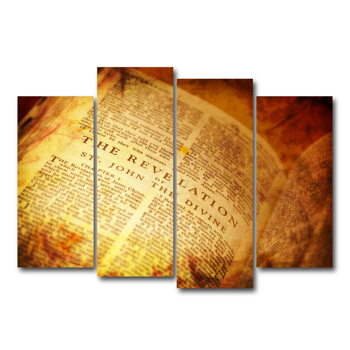 AUTO-MOCKUP WHITE | Bible showing The Revelation | 4 Piece | Gallery Wrap Canvas | group=4_normal