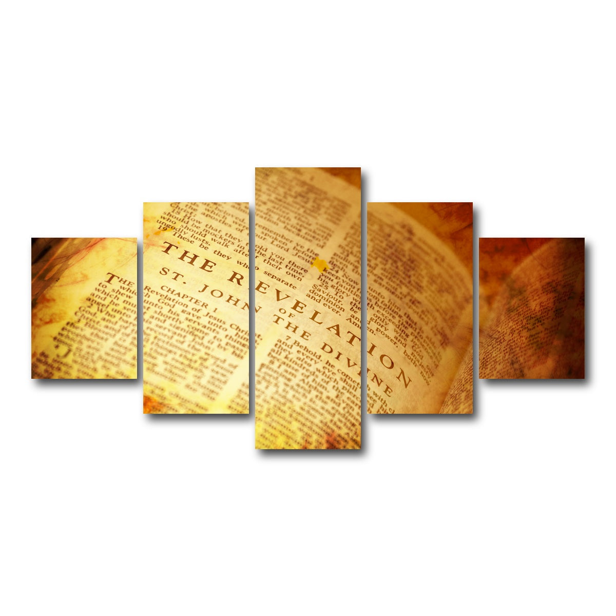 AUTO-MOCKUP WHITE | Bible showing The Revelation | 5 Piece | Gallery Wrap Canvas | group=5_short