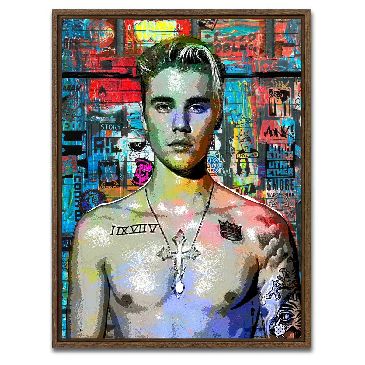 AUTO-MOCKUP WHITE | Bieber | 1 Piece | Walnut Framed Canvas | group=3x4