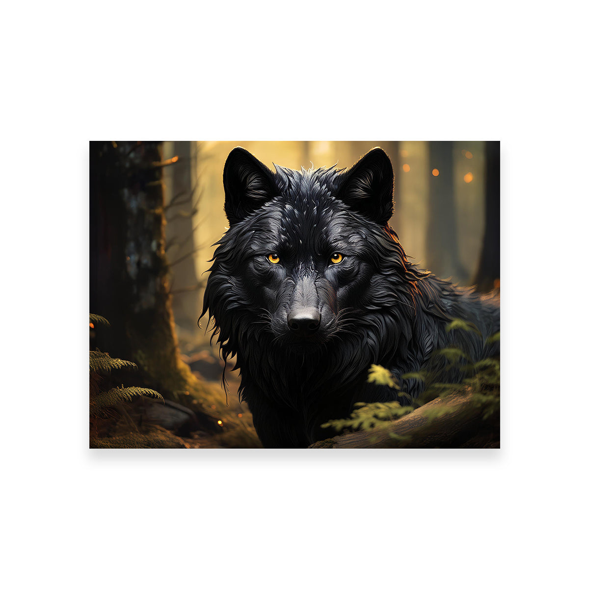 Big Black Wolf Wall Art