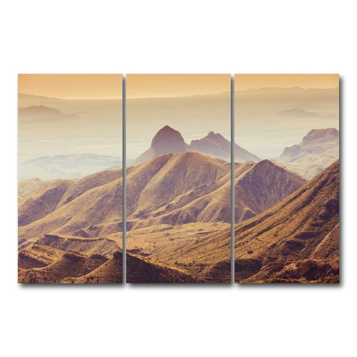 AUTO-MOCKUP WHITE | Big Bend National Park Chisos Mountains | 3 Piece | Gallery Wrap Canvas | group=12x24