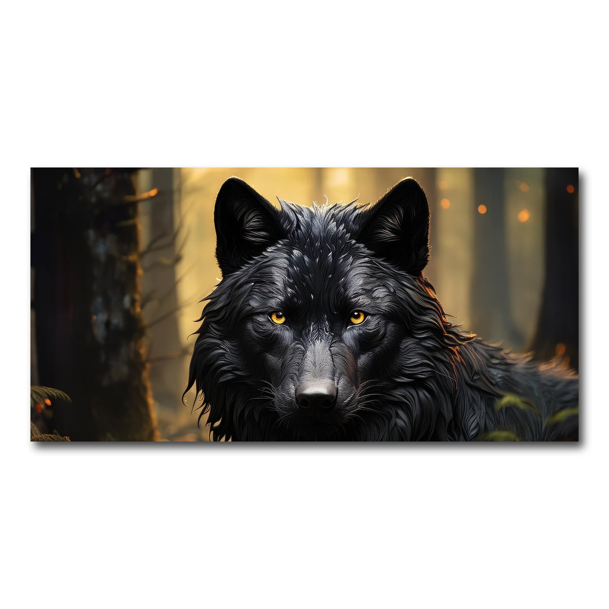 AUTO-MOCKUP WHITE | Big Black Wolf | 1 Piece | Gallery Wrap Canvas | group=2x1