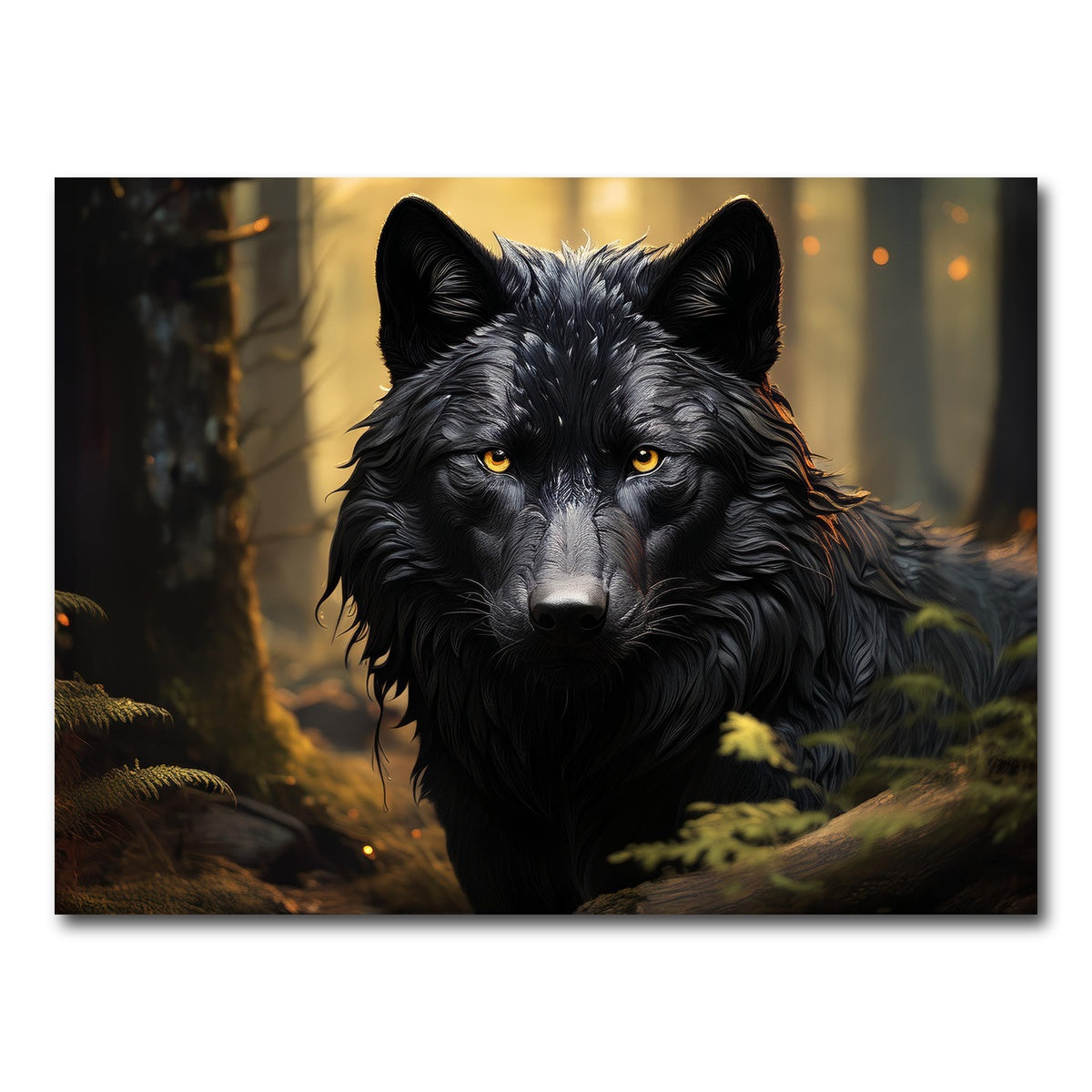 AUTO-MOCKUP WHITE | Big Black Wolf | 1 Piece | Gallery Wrap Canvas | group=4x3