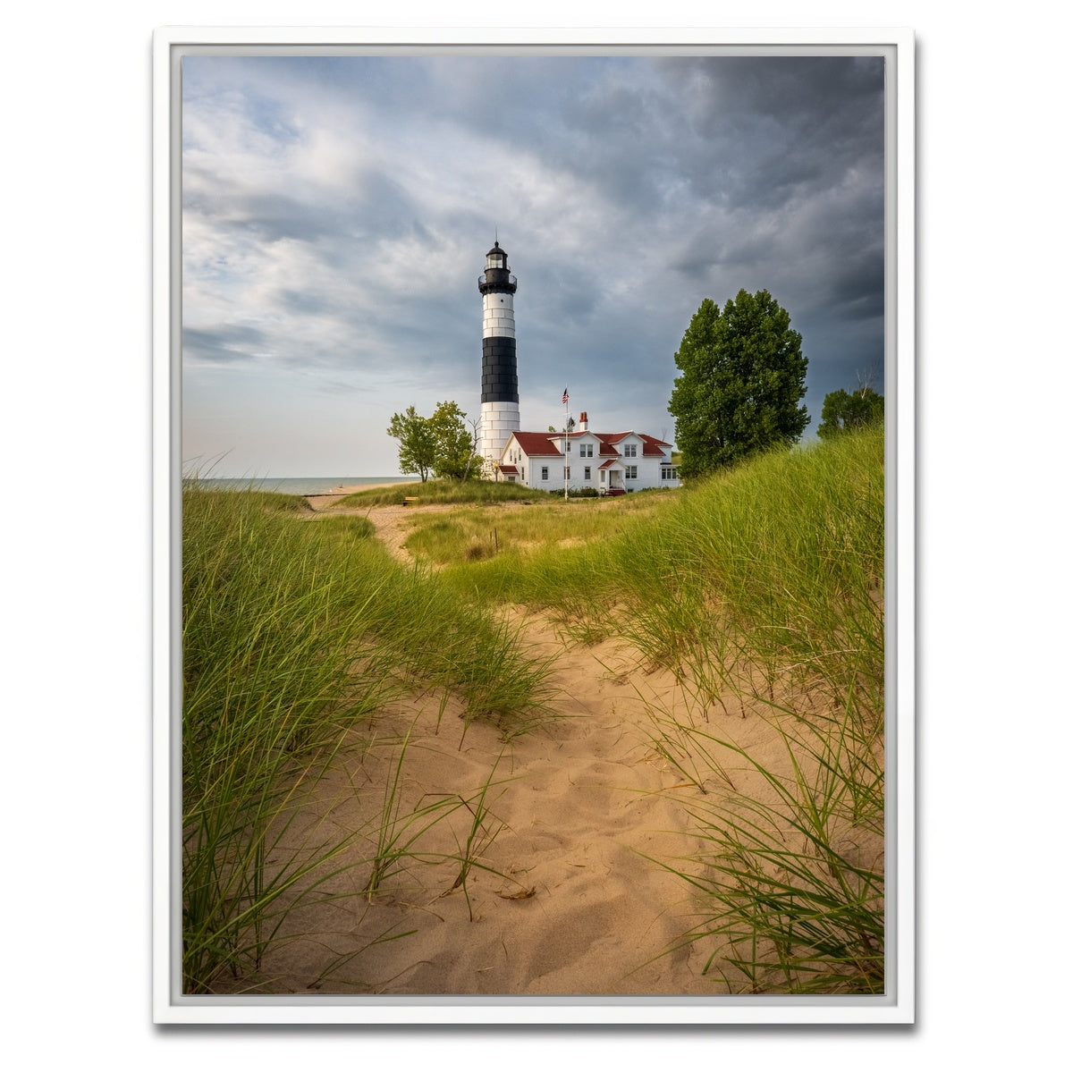 AUTO-MOCKUP WHITE | Big Sable Point Lighthouse Trail | 1 Piece | White Framed Canvas | group=3x4